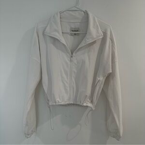 Abercrombie & Fitch White Bomber Jacket Lightweight Sporty